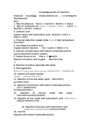Summary of chemical knowledge points - color, state, density, odor ...