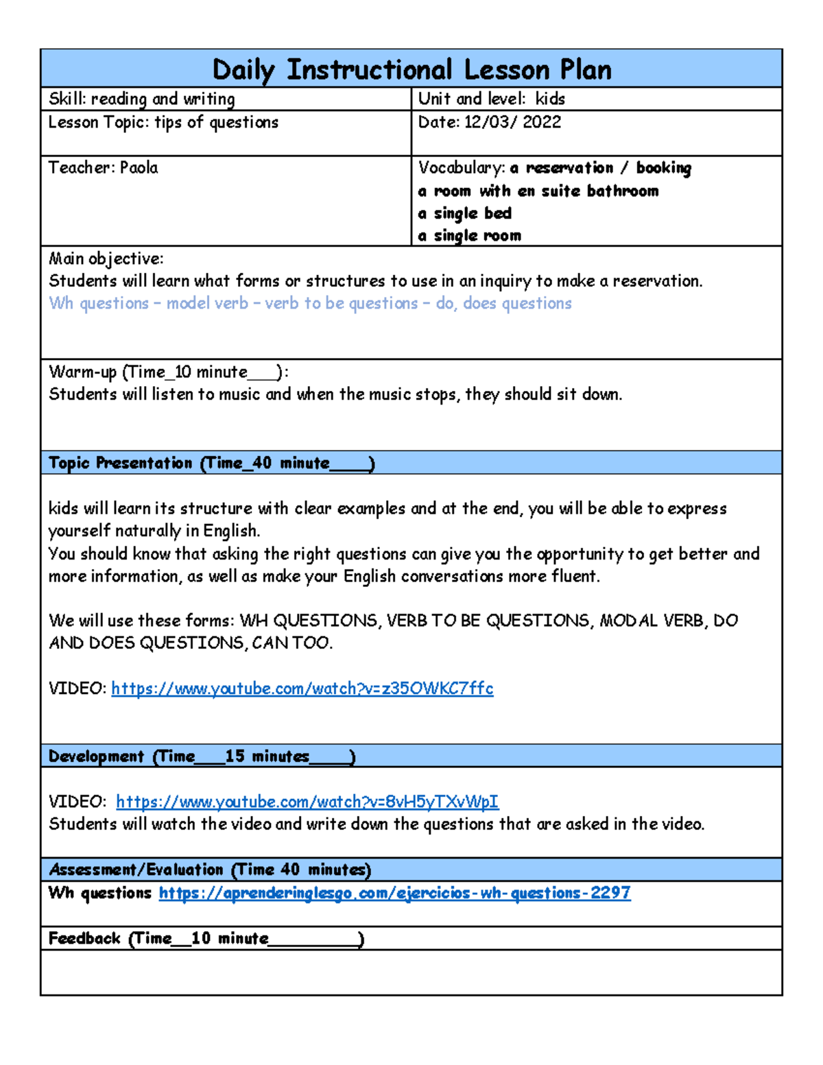 GenericLessonPlanTemplate CLUB 2BGHHHH Daily Instructional Lesson