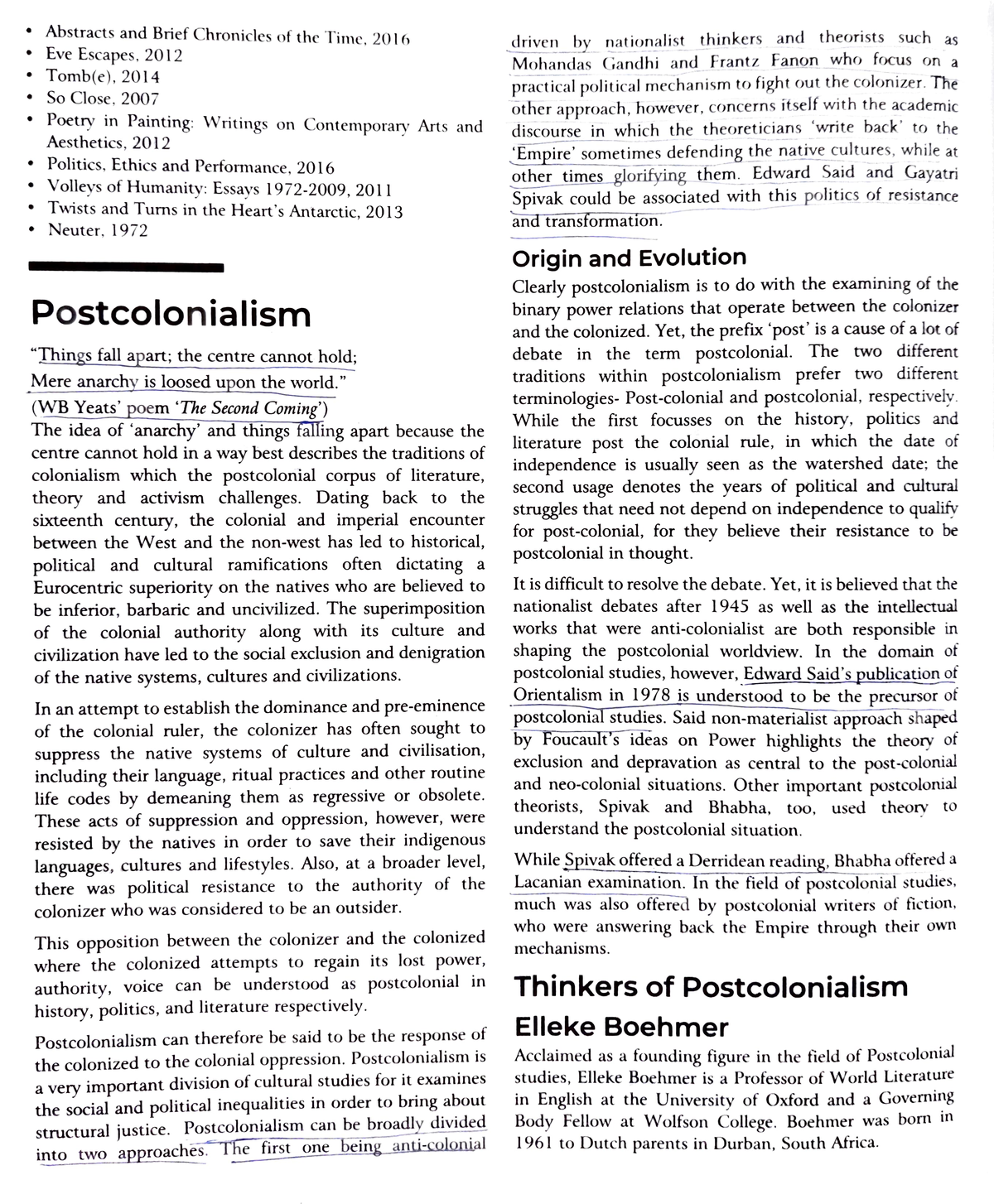 Postcolonialism - Postcolonial Theory - ####### Abstracts And Brief ...