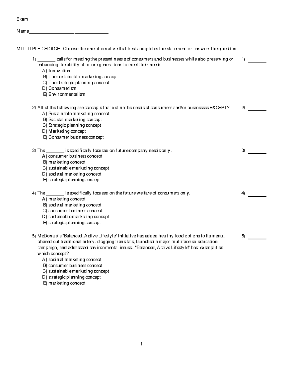 Chapter 4 - question bank - Exam MULTIPLE CHOICE. Choose the one ...