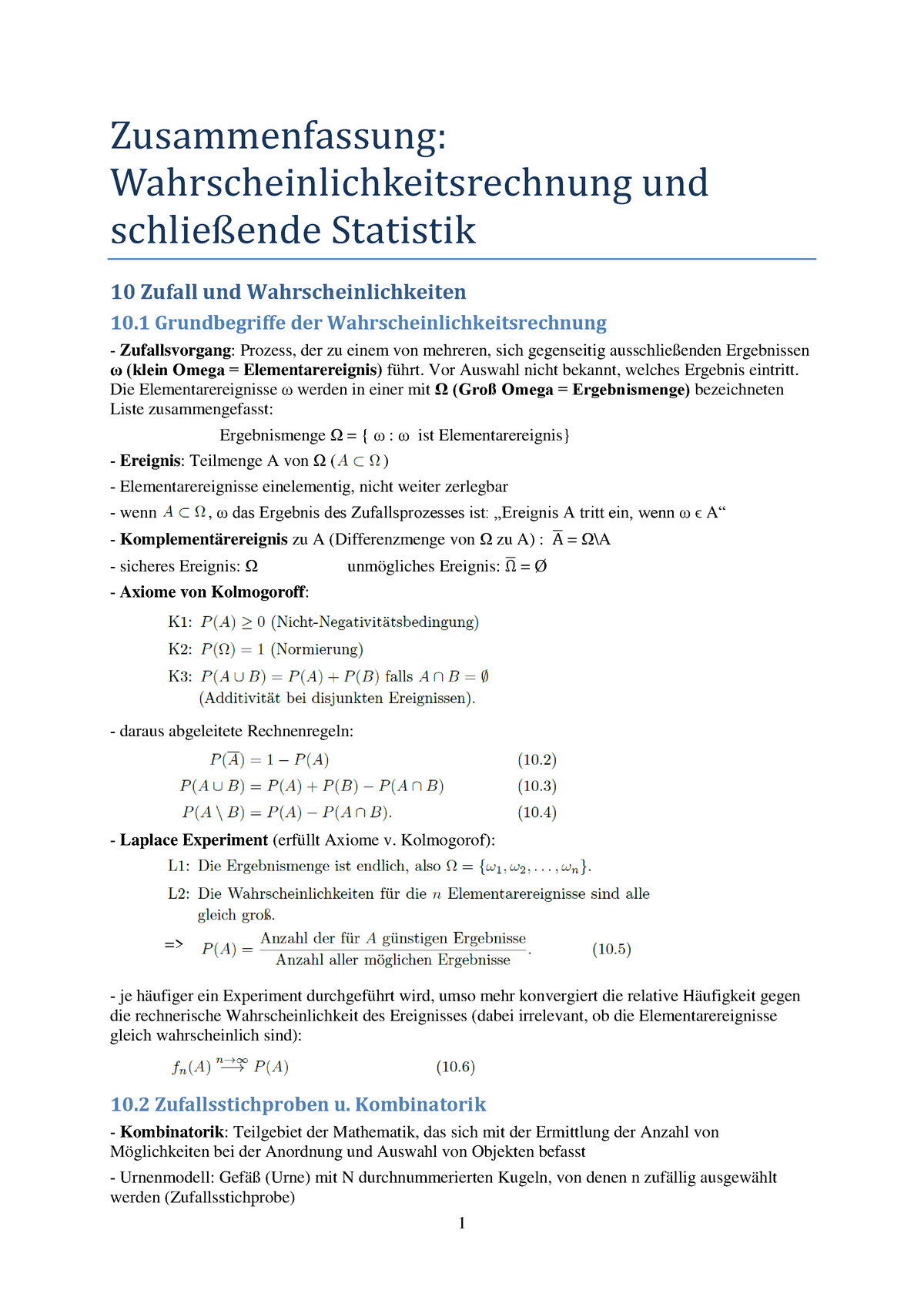 wahrscheinlichkeit und statistik eth d-infk