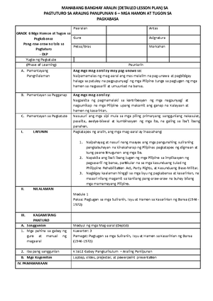 Lesson plan - SEMI DETAILED - RIZAL TECHNOLOGICAL UNIVERSITY Cities of ...