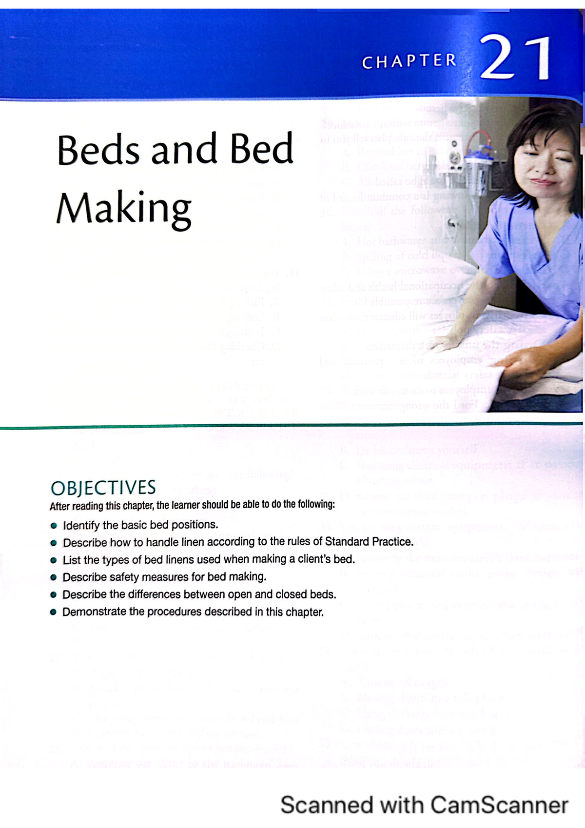 Chapter 21 Beds And Bed Making - Nursing - Studocu