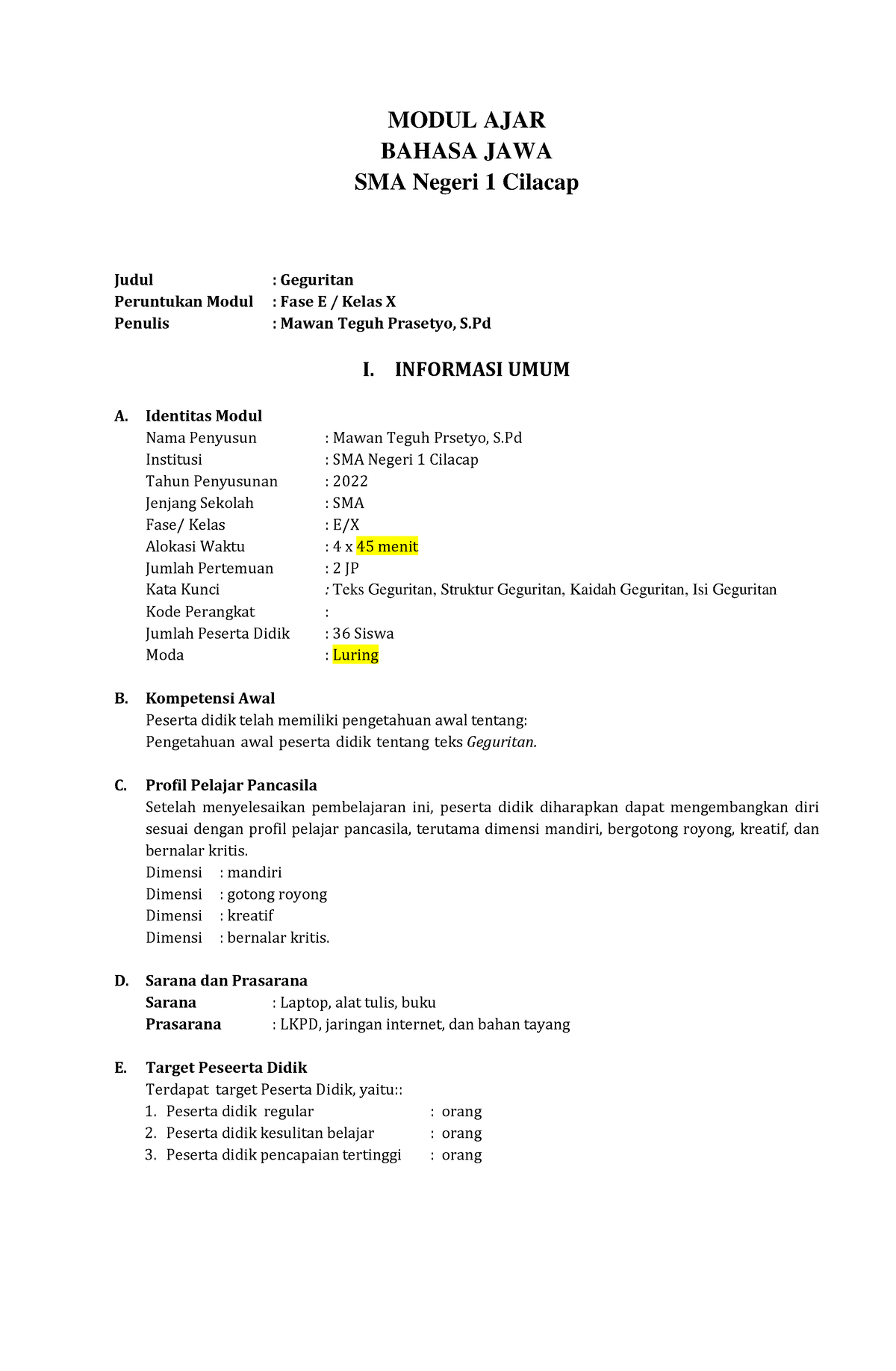 Modul Bahasa Jawa Fase E - MODUL AJAR BAHASA JAWA SMA Negeri 1 Cilacap ...