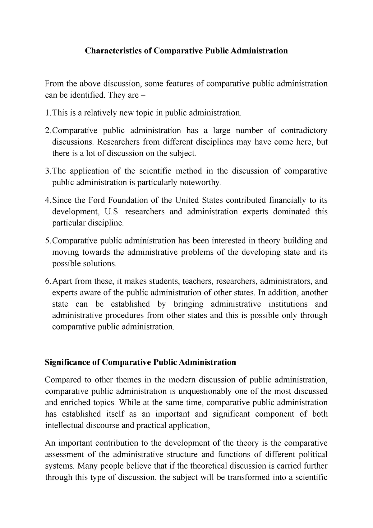 characteristics-of-comparative-public-administration-studocu