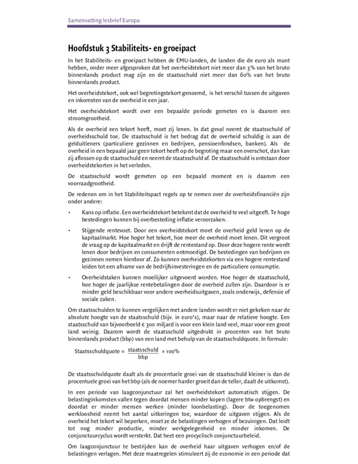 Europa H3 Druk 3 Hoofdstuk 3 Economie Studeersnel