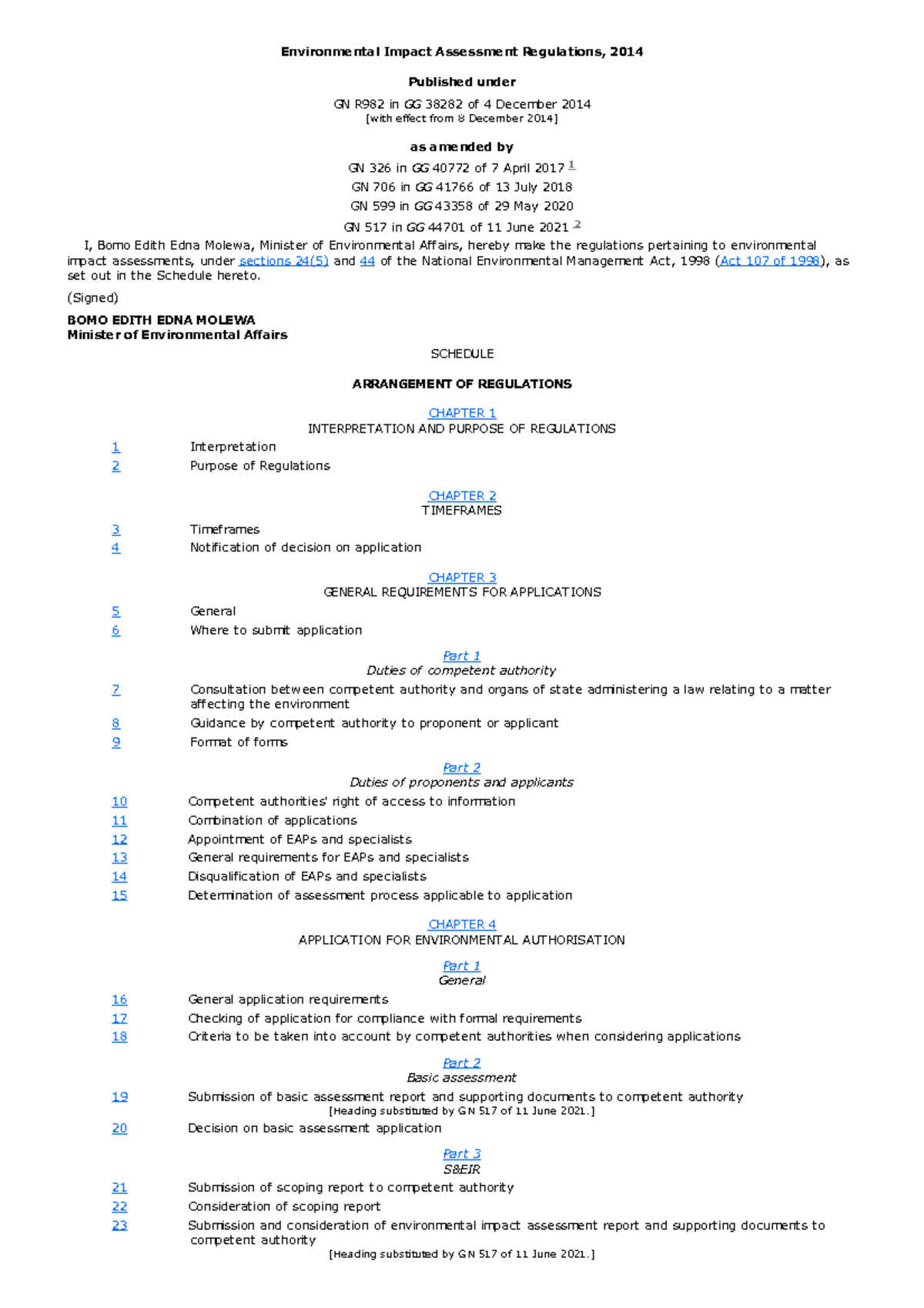 NEMAEIARegulations2014asamended Environmental Impact Assessment
