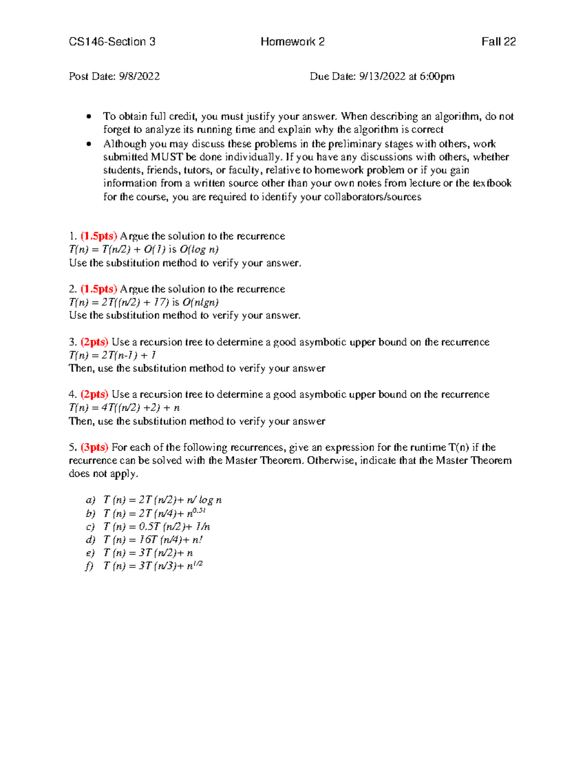 Hw2 - Homework 2 Requirement - CS146-Section 3 Homework 2 Fall 22 Post ...