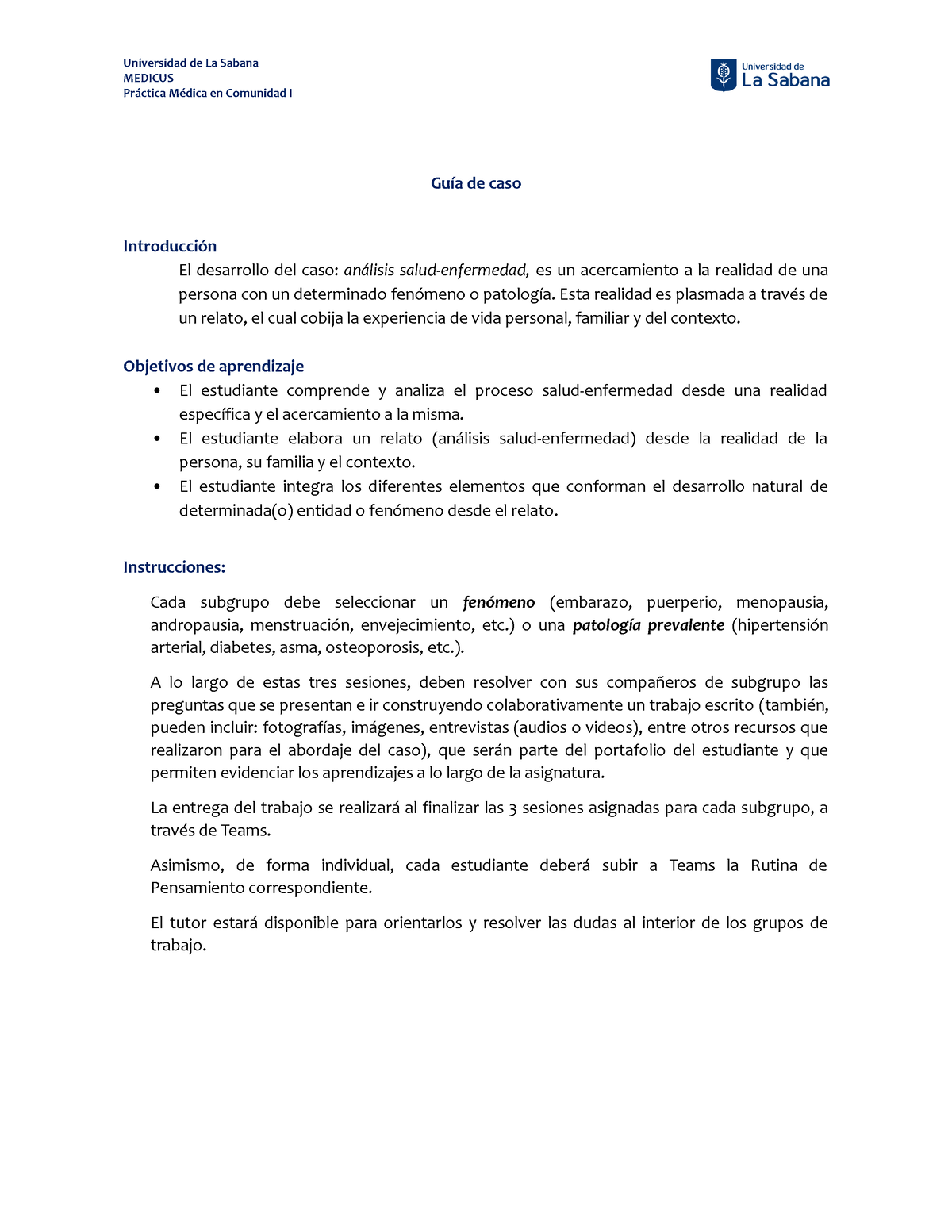 PMCI - Guía de Caso 2 - PCI caso - MEDICUS Práctica Médica en Comunidad ...