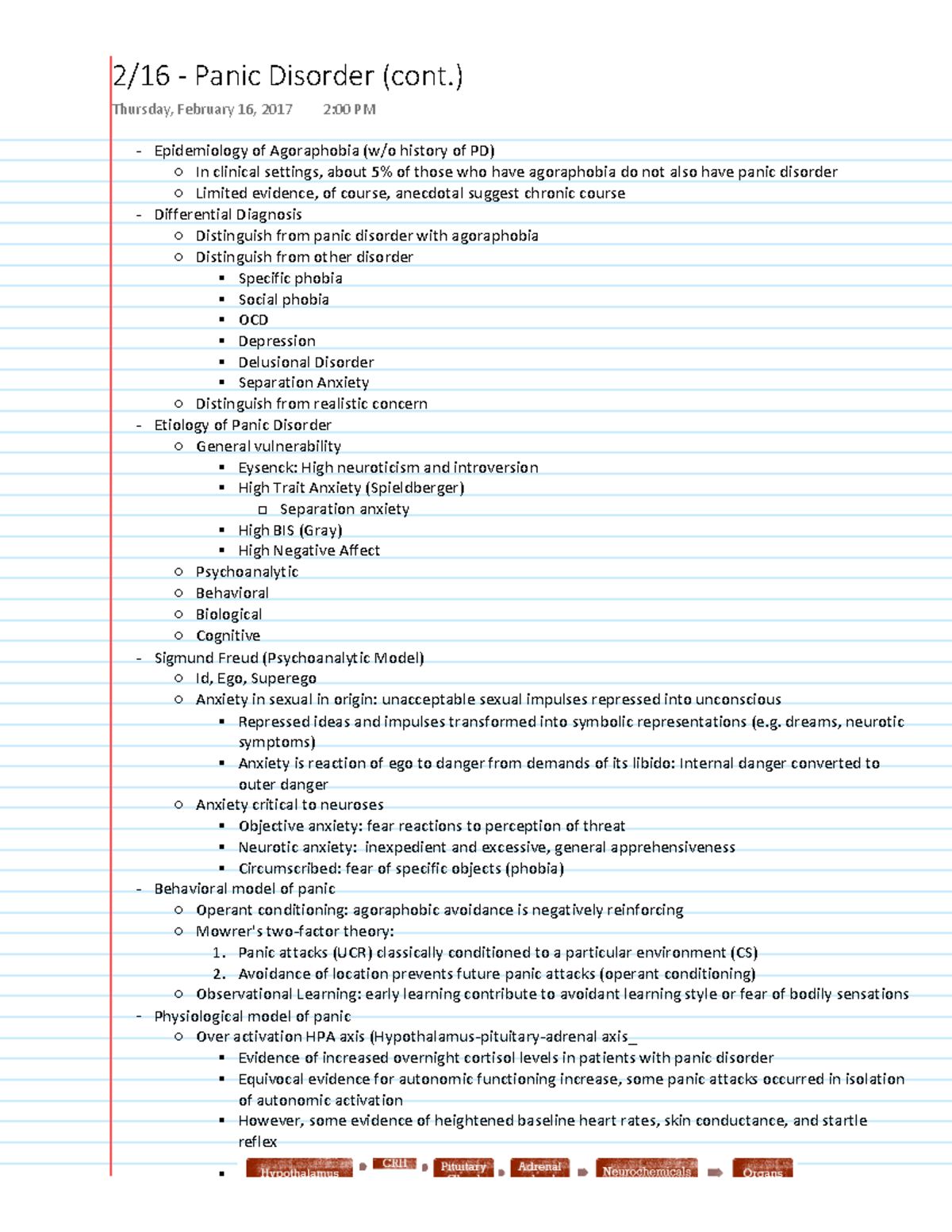PSY422 2-16-17 Notes - Panic Disorder (cont) Thursday, February 16 ...