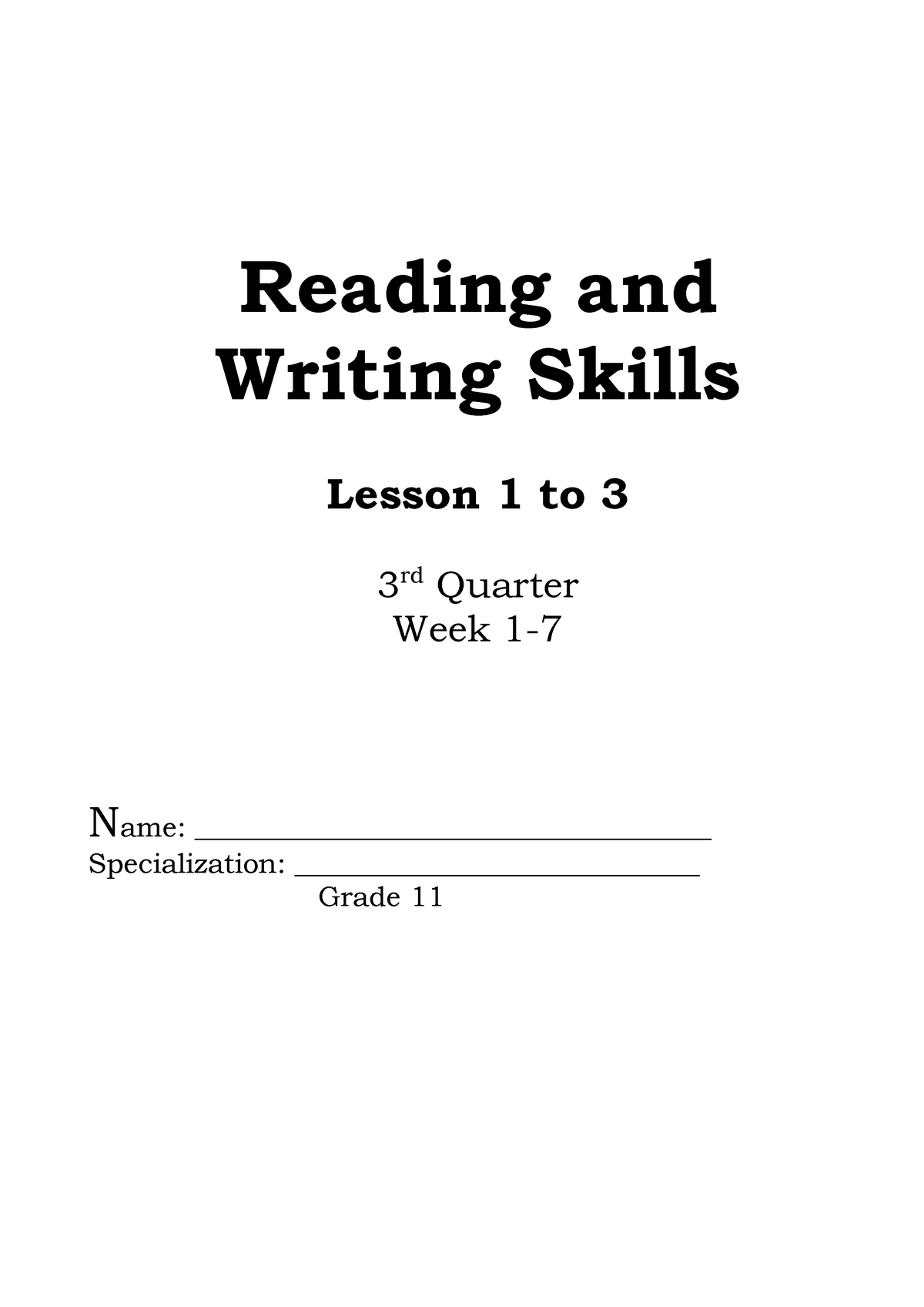 reading and writing skills literature review