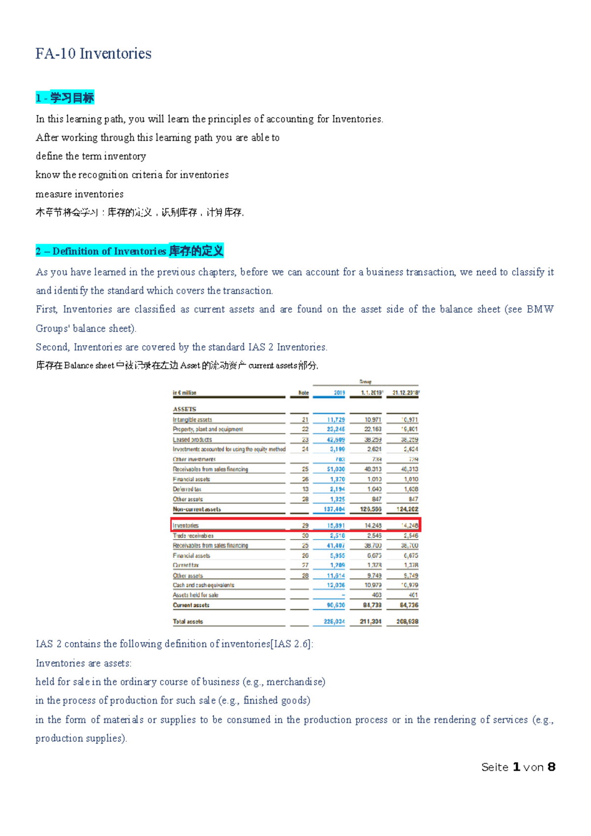 FA-10-Inventories - Learn path Inventories summary - FA-10 Inventories ...