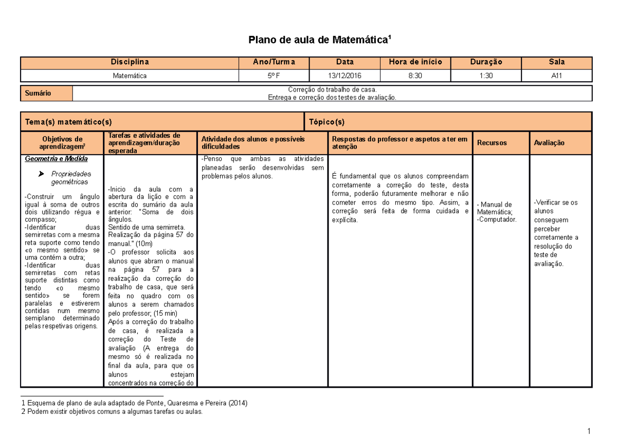 Plano De Aula 2° Ano Ensino Fundamental Portugues Plano De Aula IdentificaÇÃo Professor A 7009