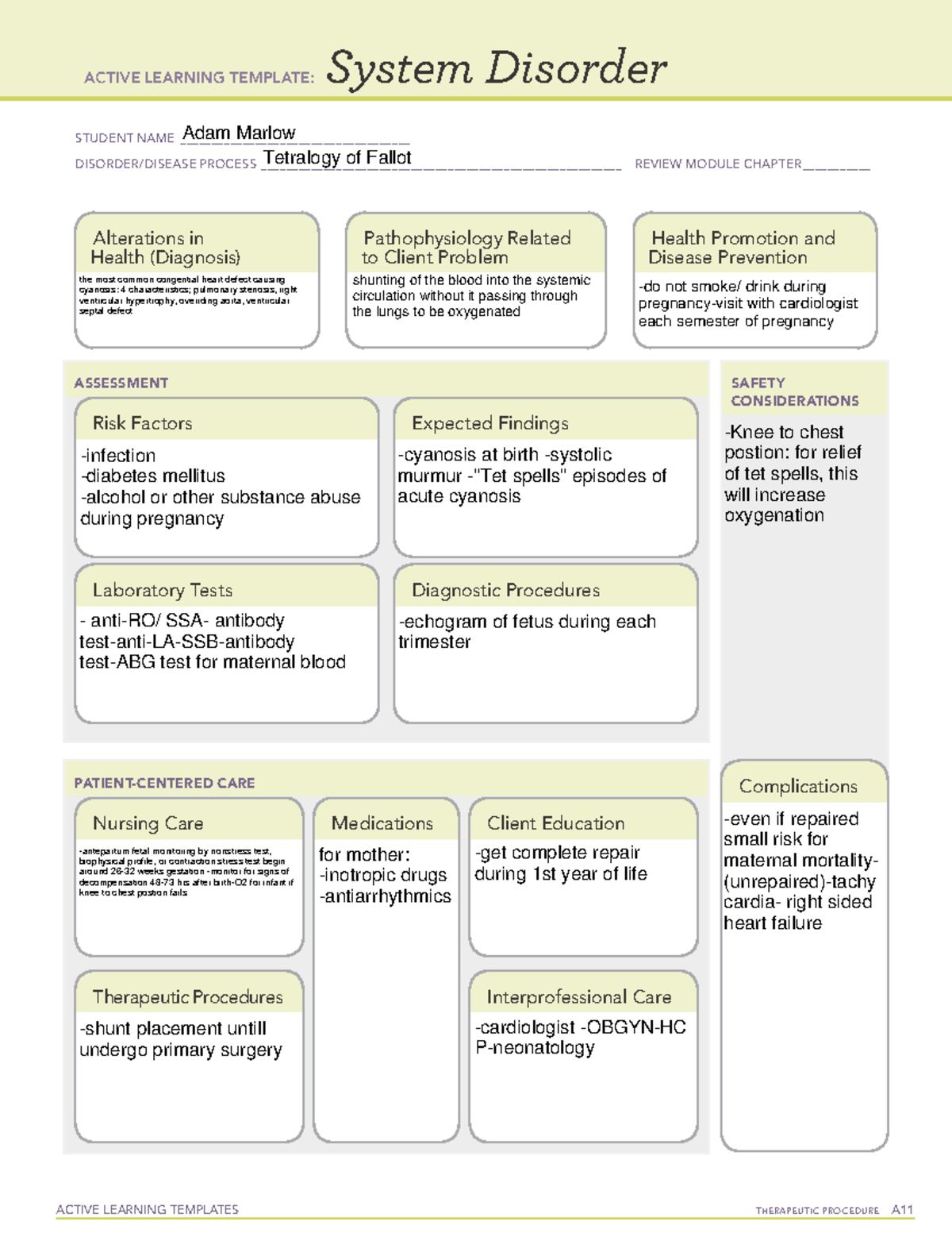 Tetralogy of Fallot - asd - ACTIVE LEARNING TEMPLATES THERAPEUTIC ...