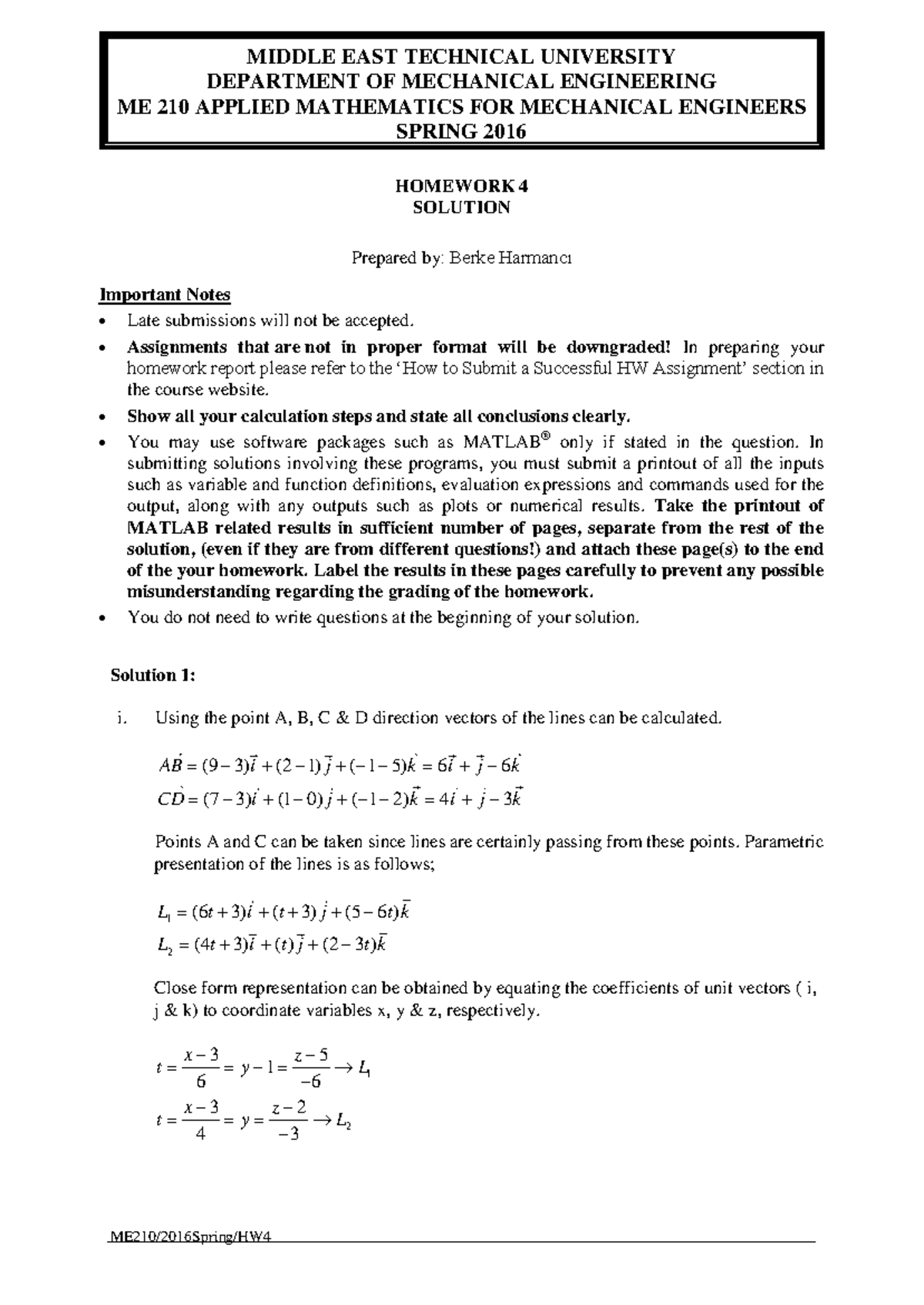 HW 4 Sol - practice material for numerical methods - DEPARTMENT OF ...