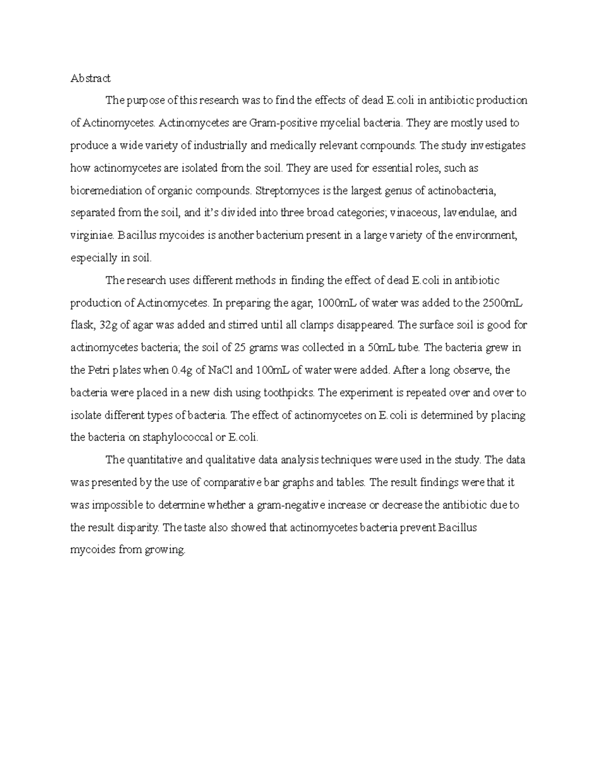 Abstract - Abstract The purpose of this research was to find the ...