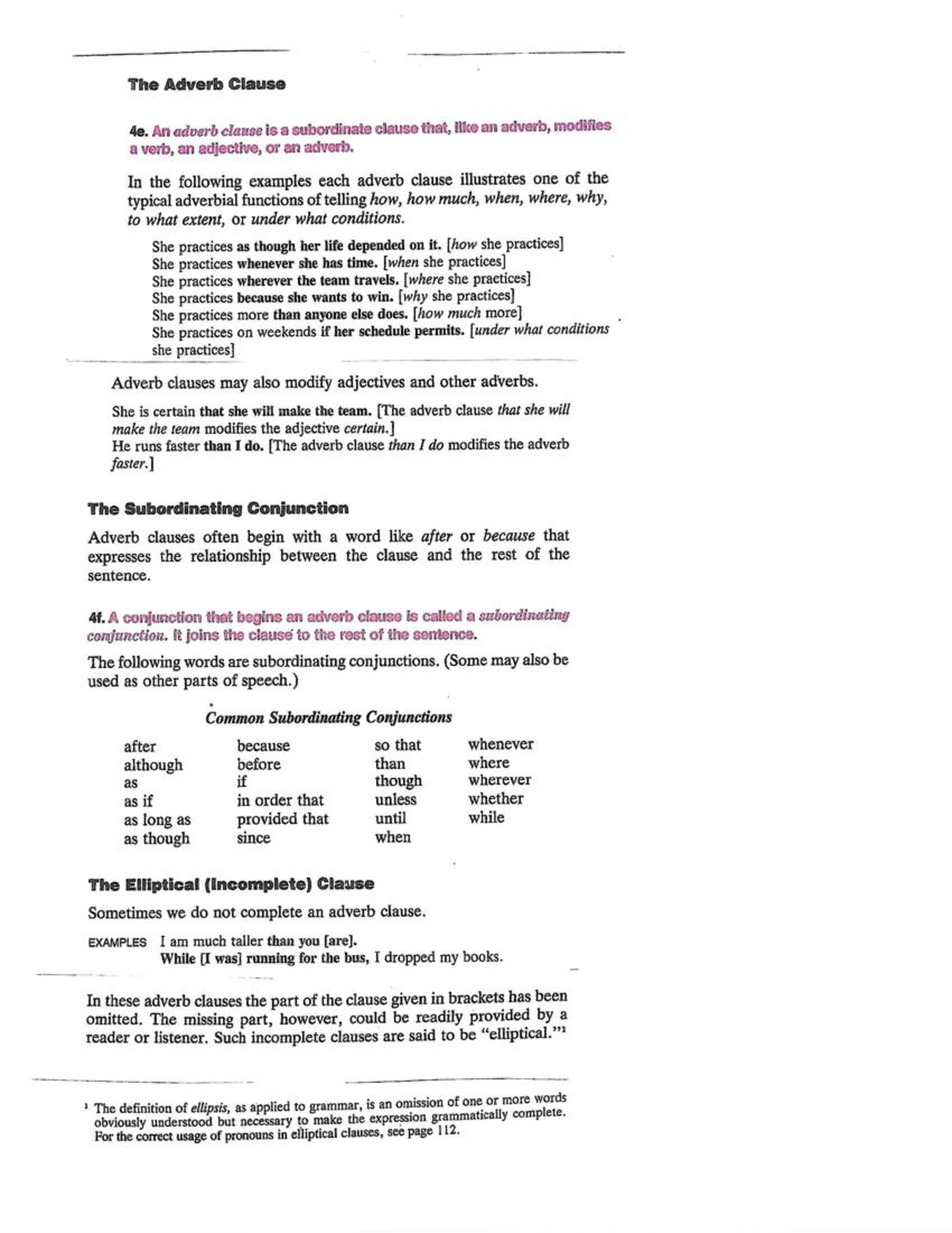 If Clauses übungen Typ 1 2 3 Warriners+Notes+Adverb+Clauses+ - IT301 - Studocu