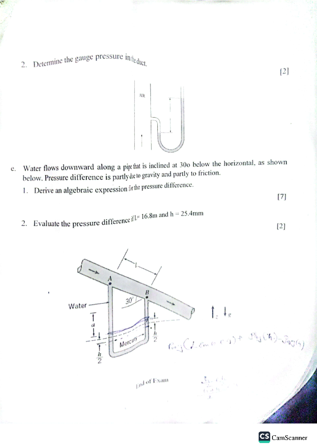 CE 311 - Question papers - FLUID MECHANICS - CamScanner - Studocu