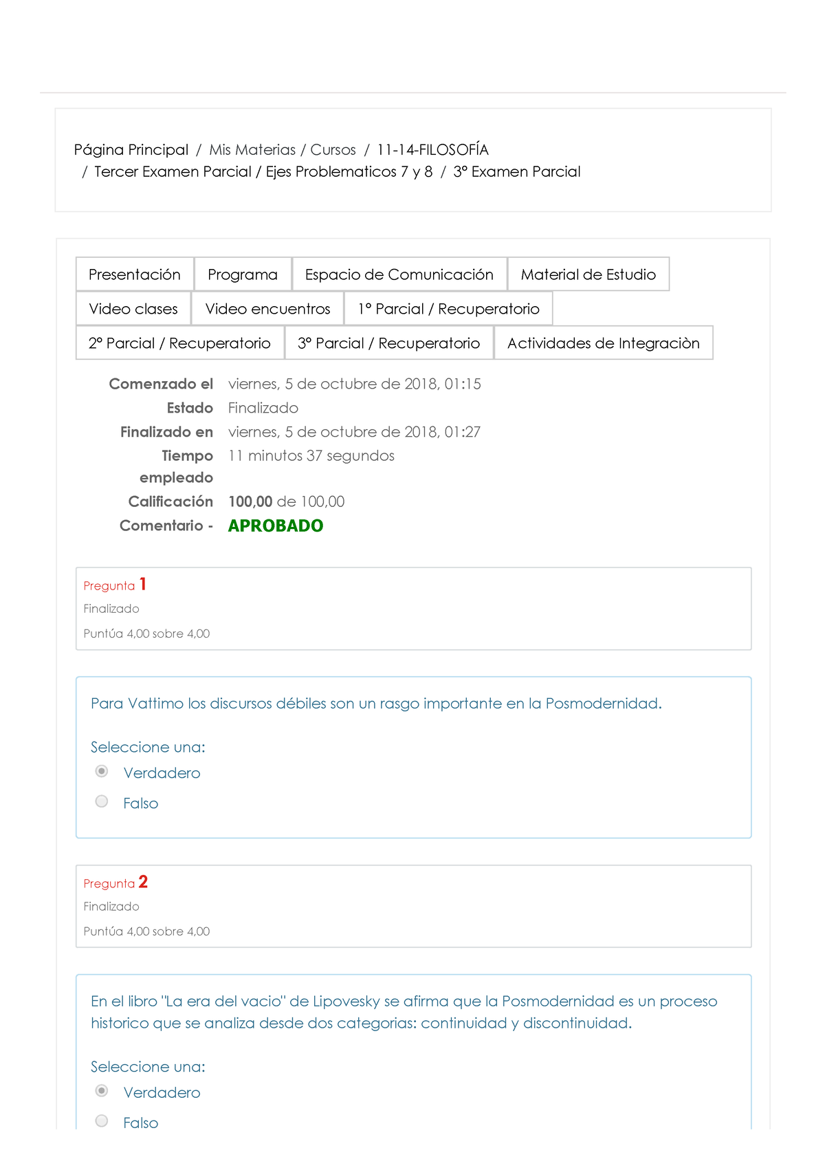 Modelo De Parcial Filosofia - Página Principal / Mis Materias / Cursos ...