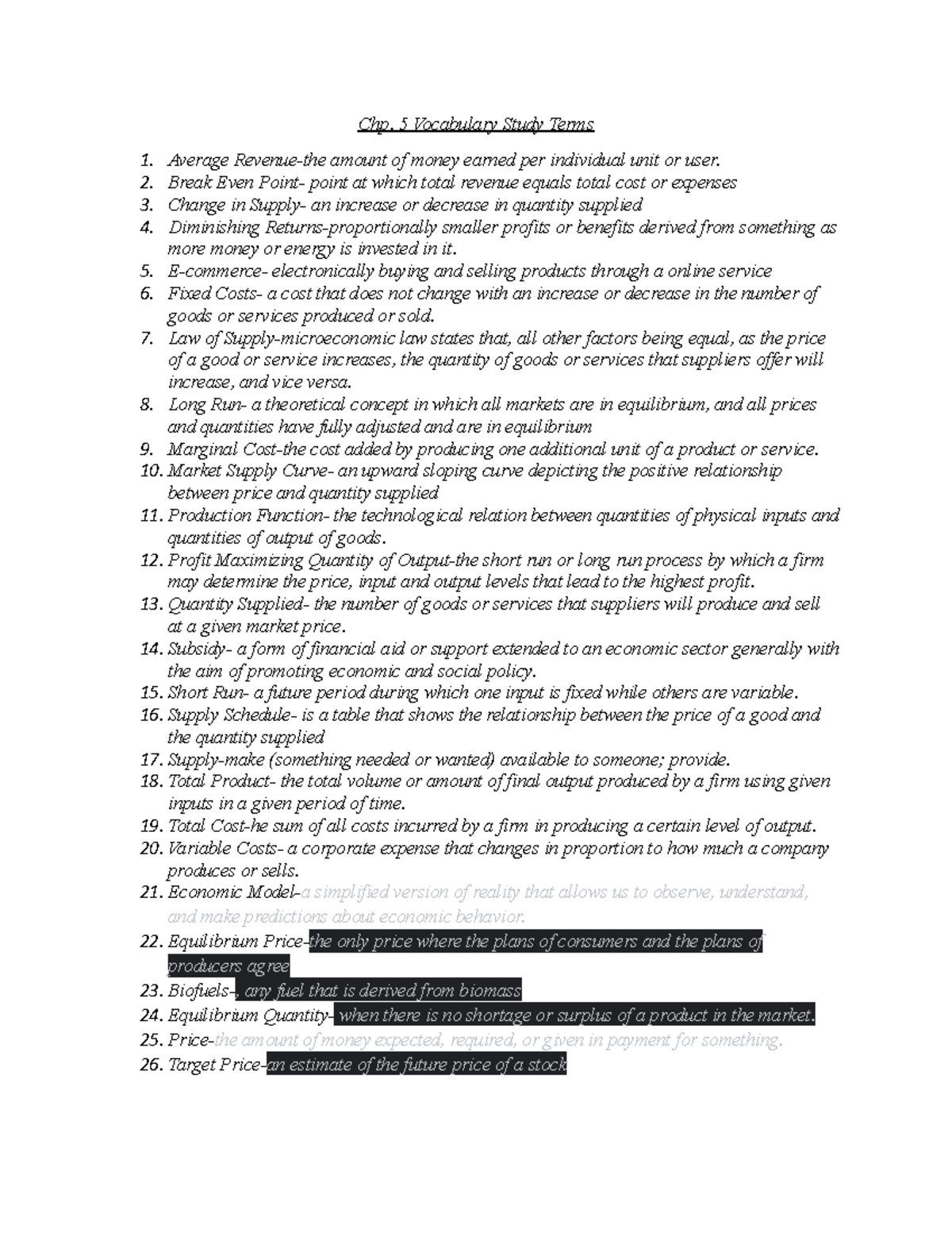 Adrian Cornel - Chp. 5 Vocab Study Terms - Chp. 5 Vocabulary Study ...