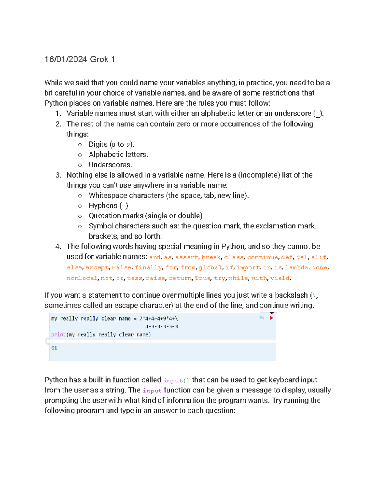 Summer Term 2024 Lecture + Grok - 16/01/2024 Grok 1 While we said that ...