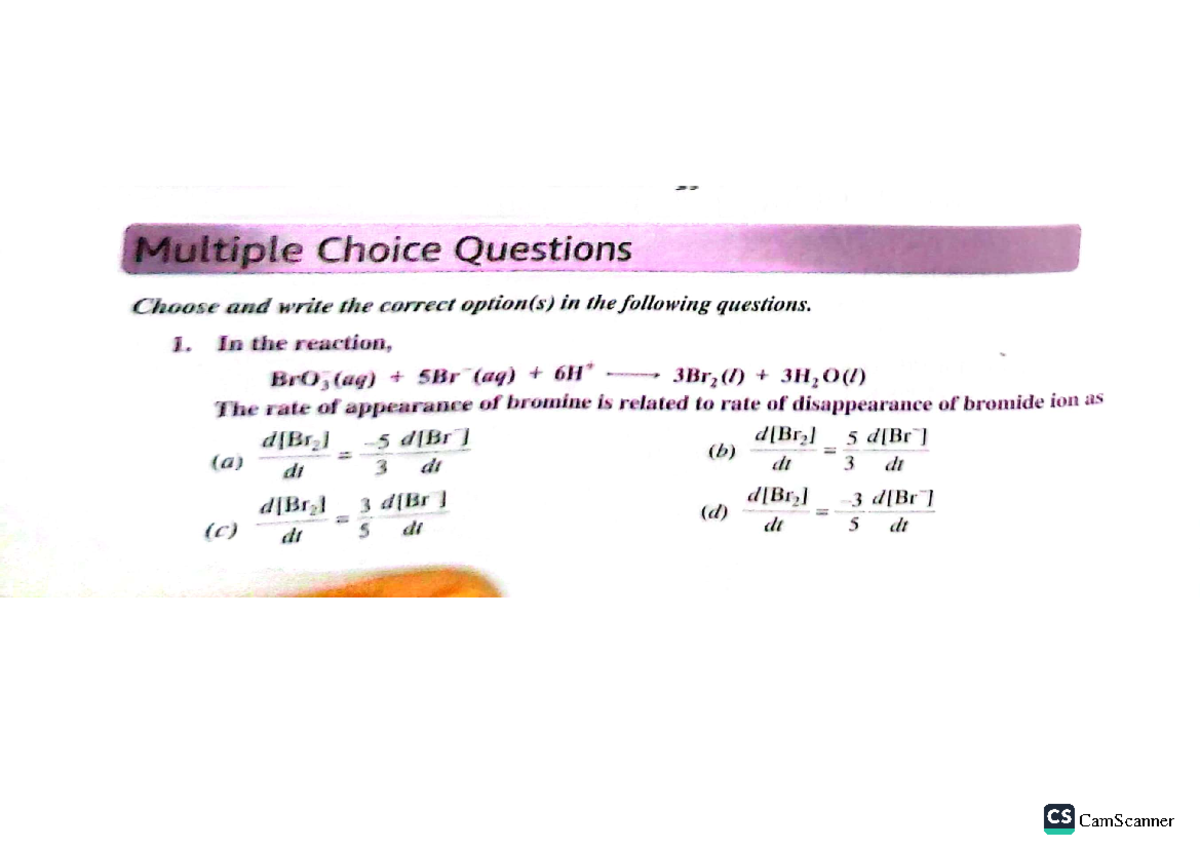 Chemical Kinetics For Practice And Revision - Basic Concepts In ...