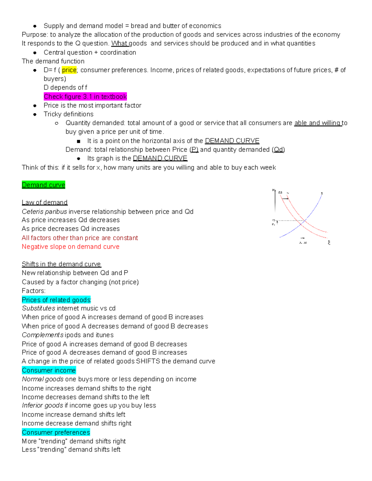 Microeconomics chap.3 markets Supply and demand model bread and