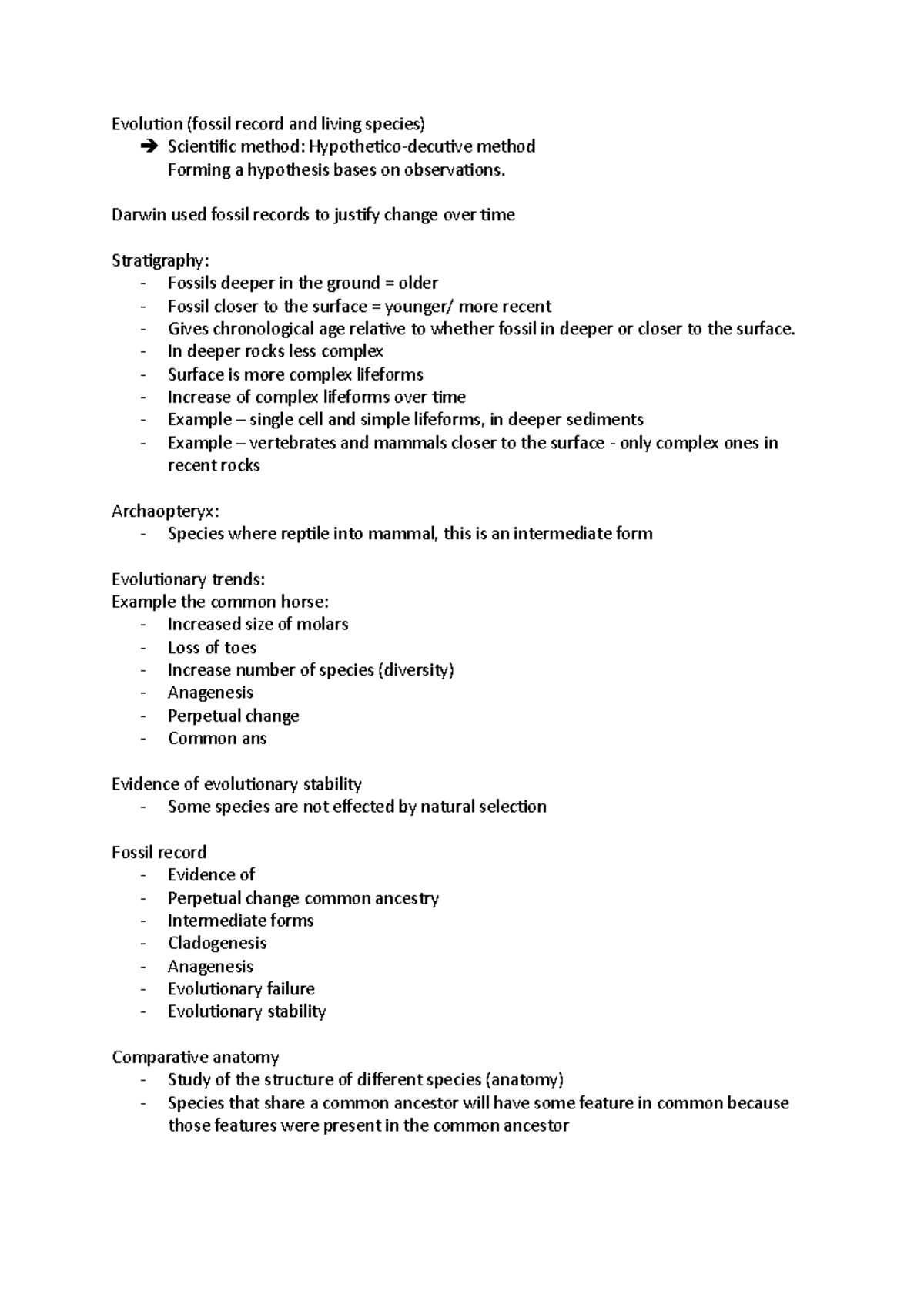 Evolution (fossil record and living species) - Darwin used fossil ...