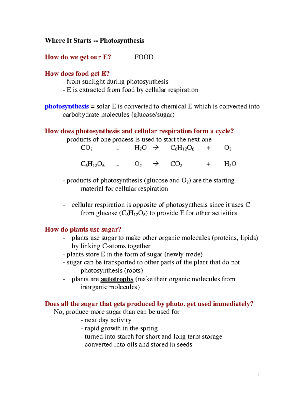 106 Chapter 5 (photosynthesis) - Where It Starts - Photosynthesis How ...