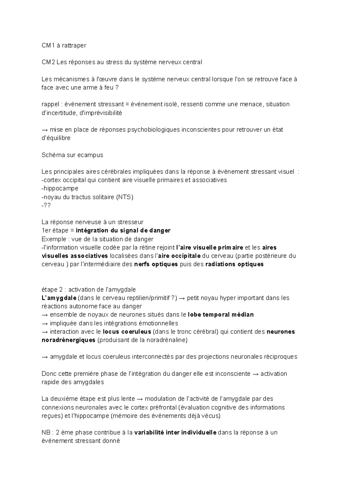 UE21 CM Baudron - CM1 à rattraper CM2 Les réponses au stress du système ...