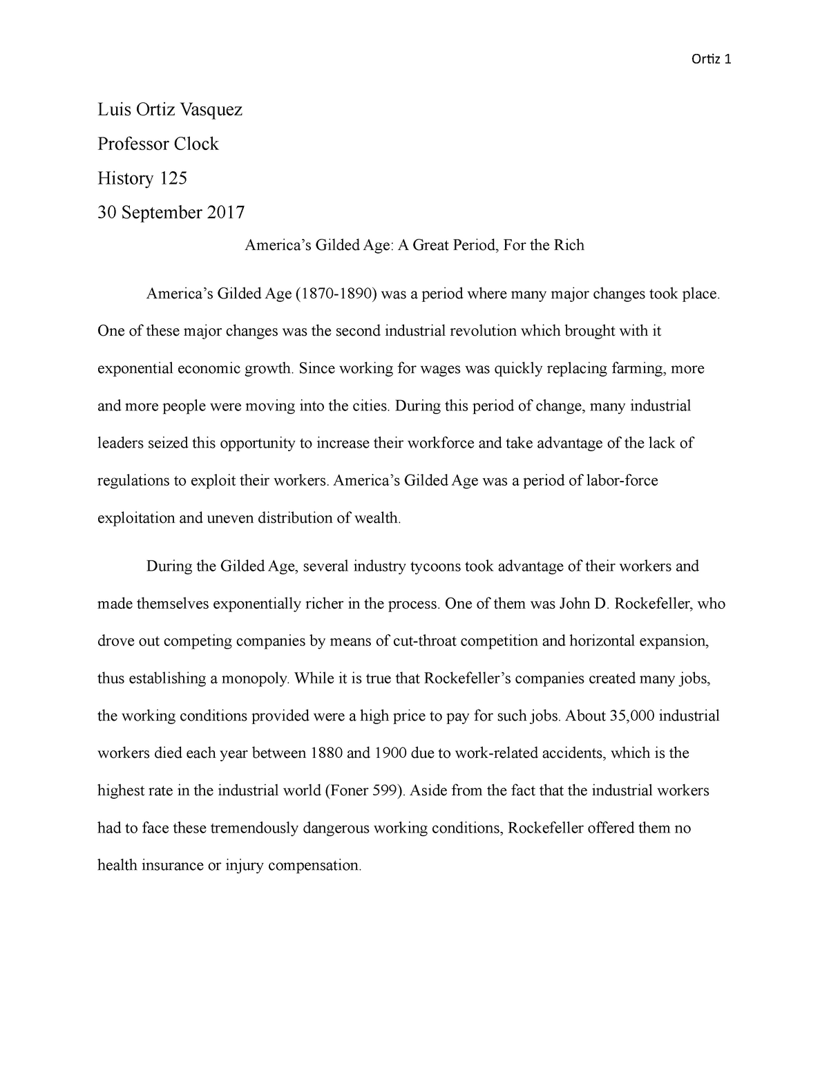essay on the gilded age