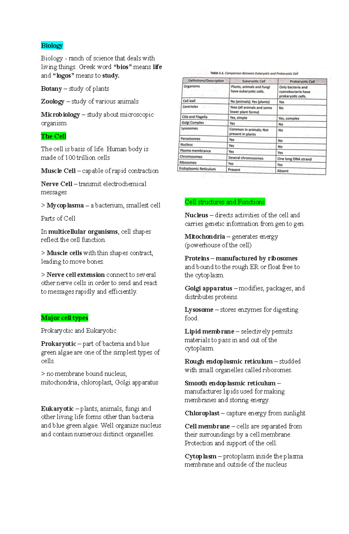 Gen Bio Basics G11 - Biology Biology - ranch of science that deals with ...