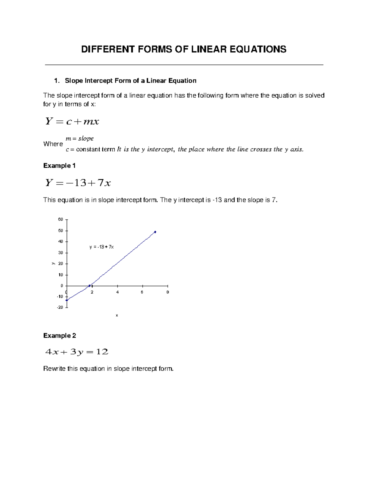 5 Linear Equation in different Forms - Warning: TT: undefined function ...
