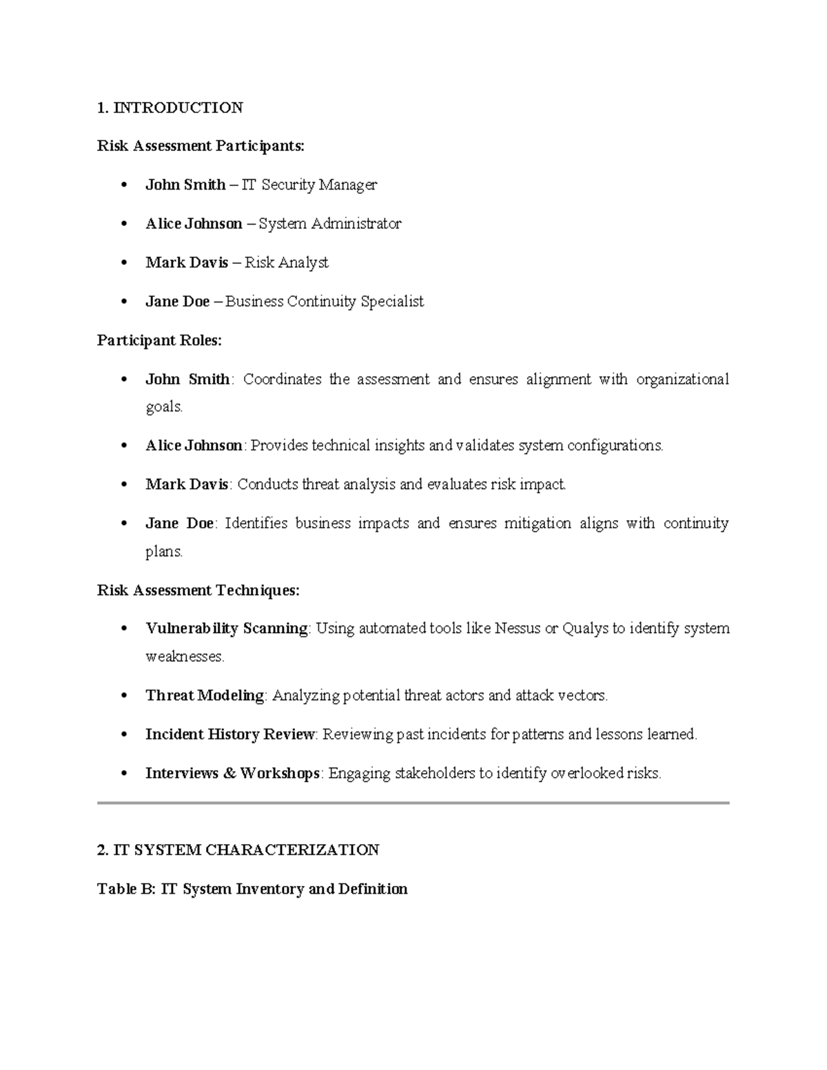 Raw risk managmnt - zvzdv - 1. INTRODUCTION Risk Assessment ...