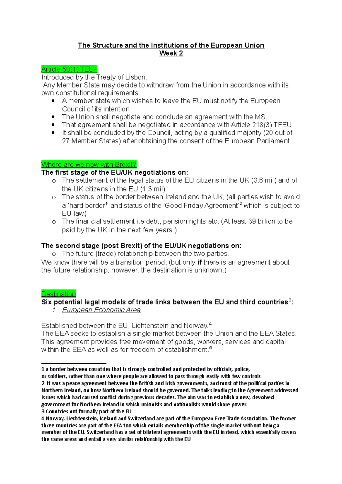 The Structure and the Institutions of the European Union lecture 1 ...