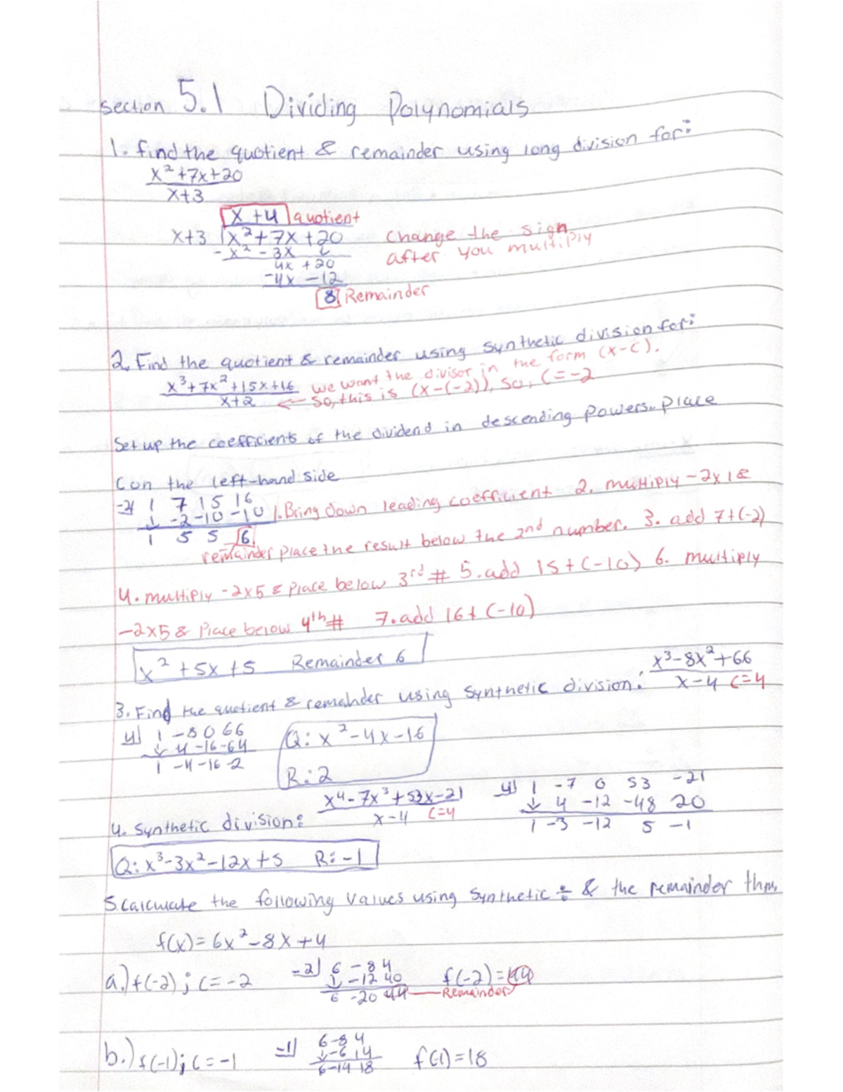 Module 5 - Dividing polynomials, zeros of polynomials, rational ...