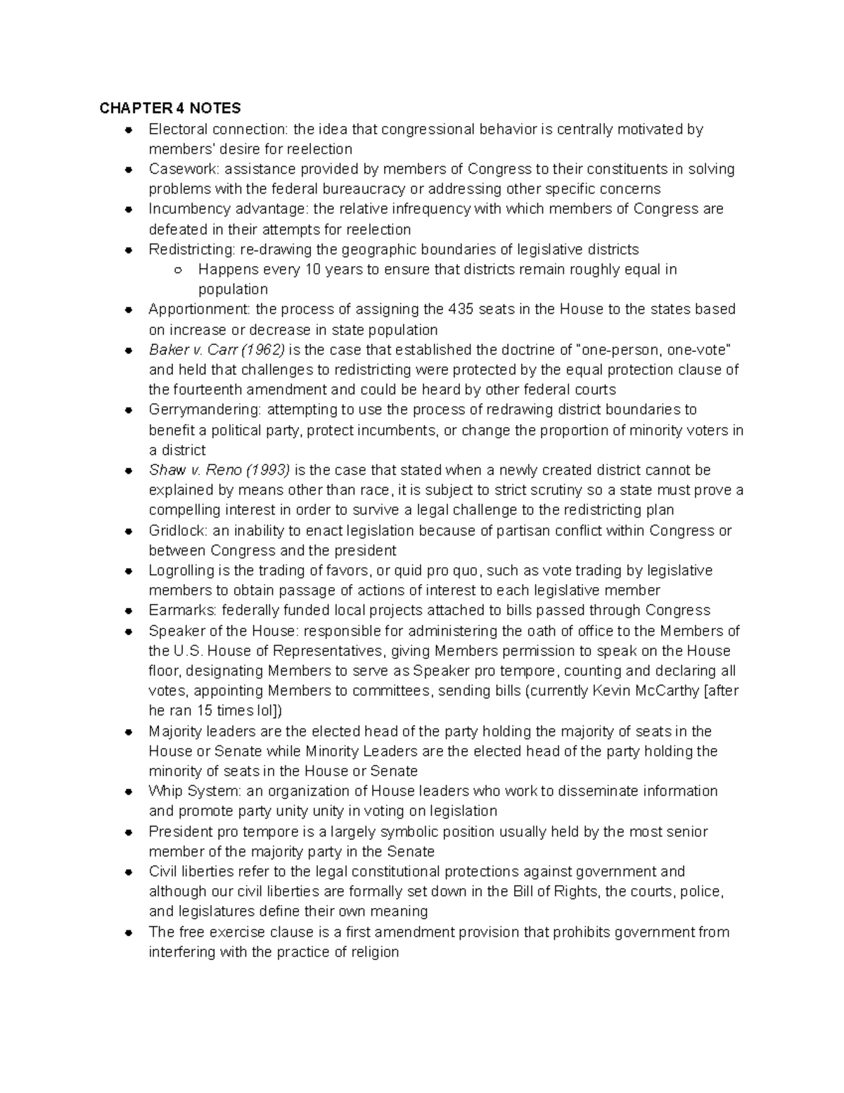 Apgovchapter 4Notes notes for chapter 4 CHAPTER 4 NOTES Electoral