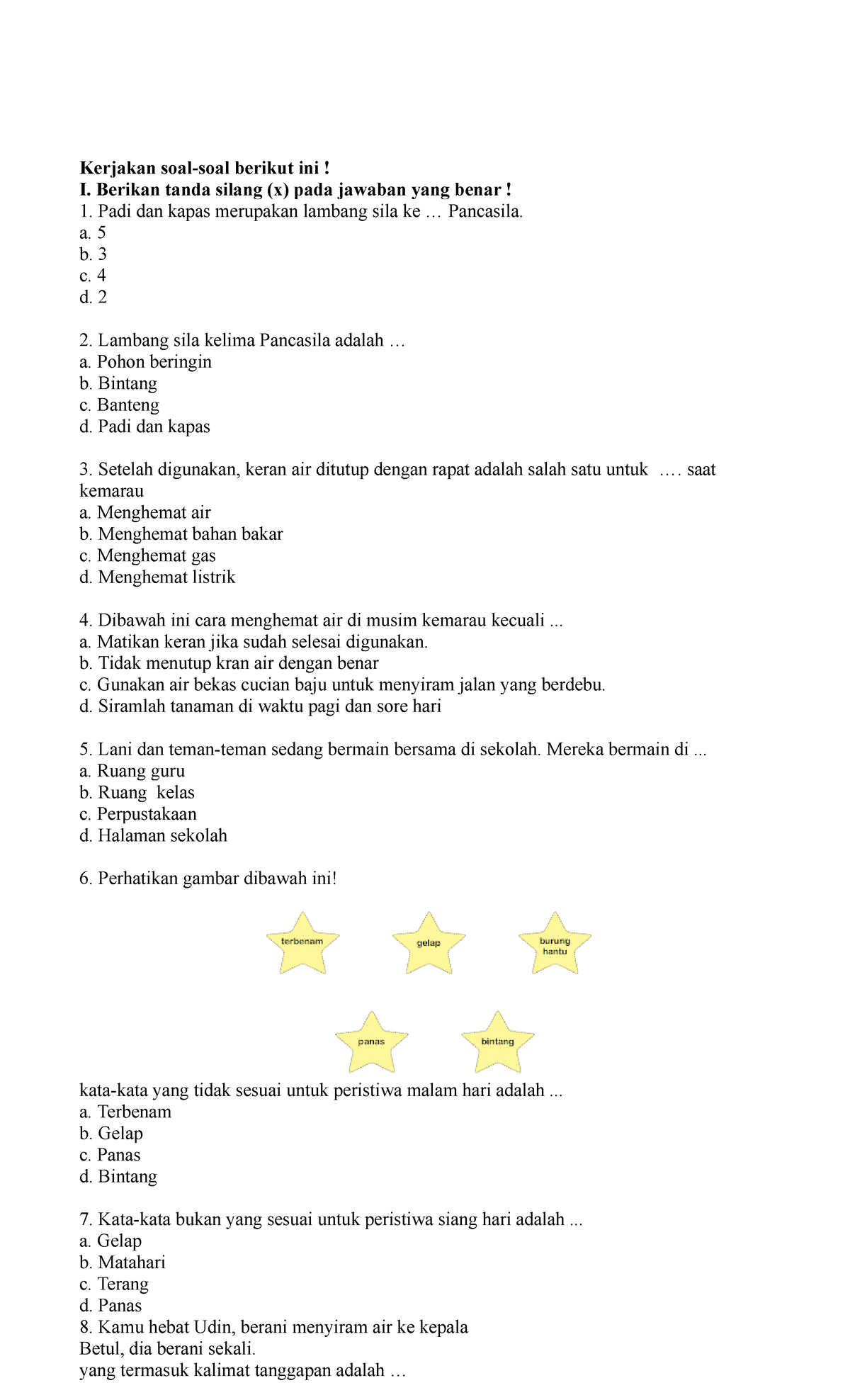 soal-uas-sd-examples-of-exam-questions-for-grade-1-elementary-school