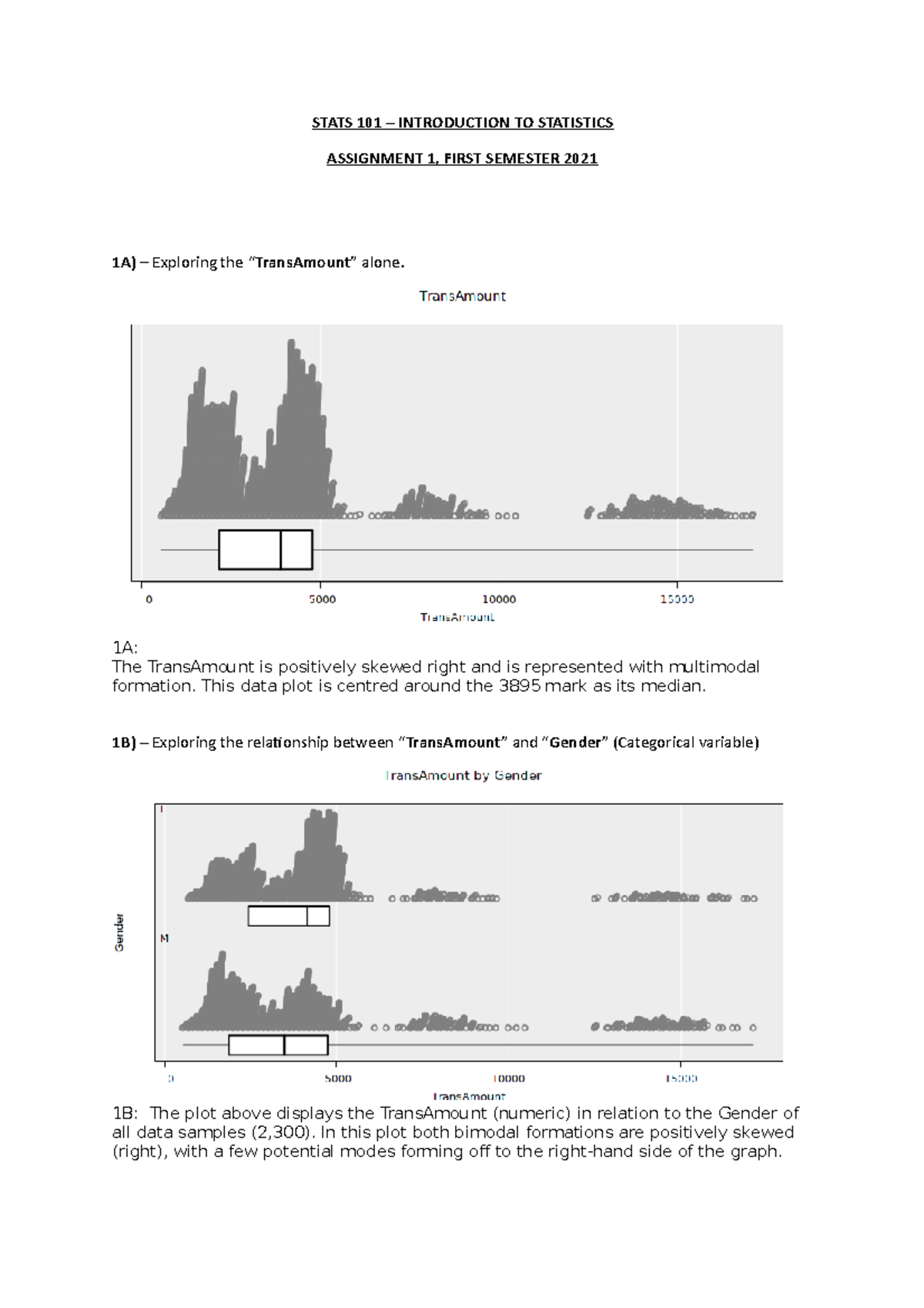 assignment 1 statistics