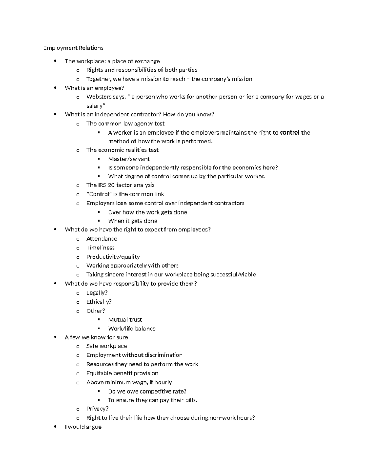 Employment Relations - recordings - Employment Relations The workplace ...