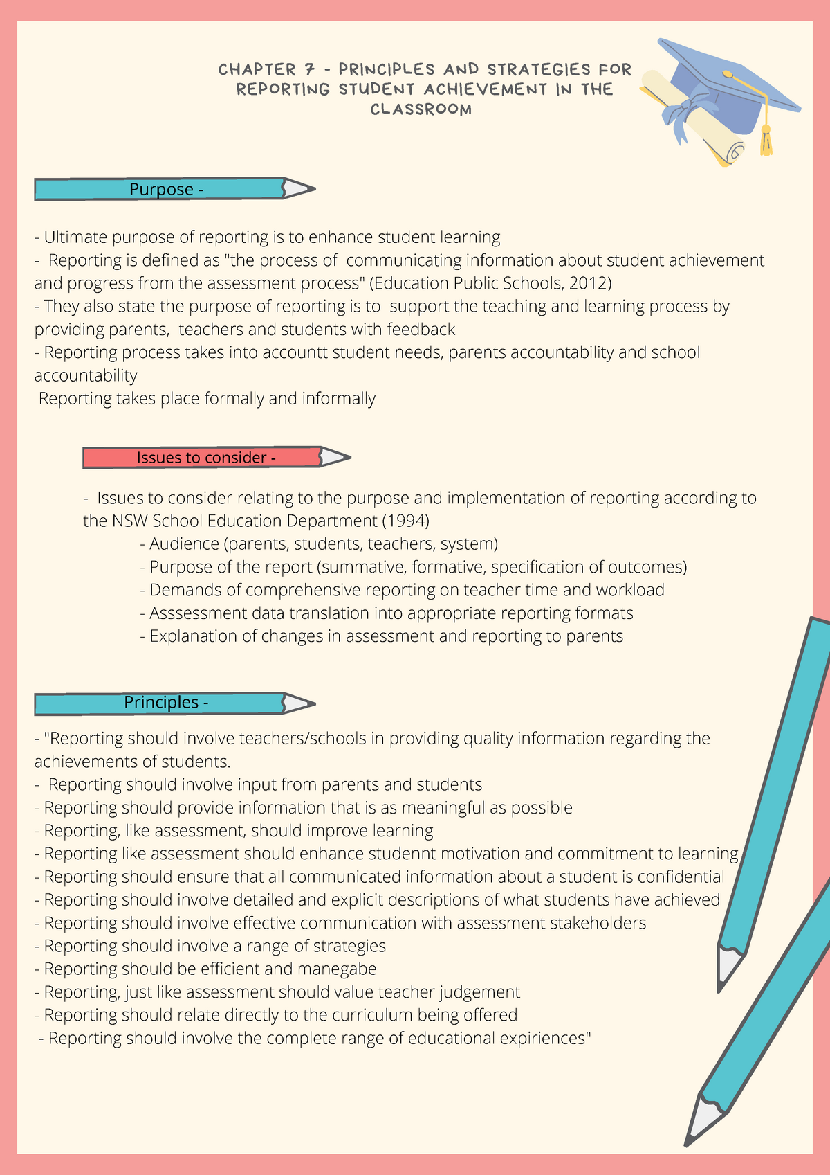 reporting definition in education