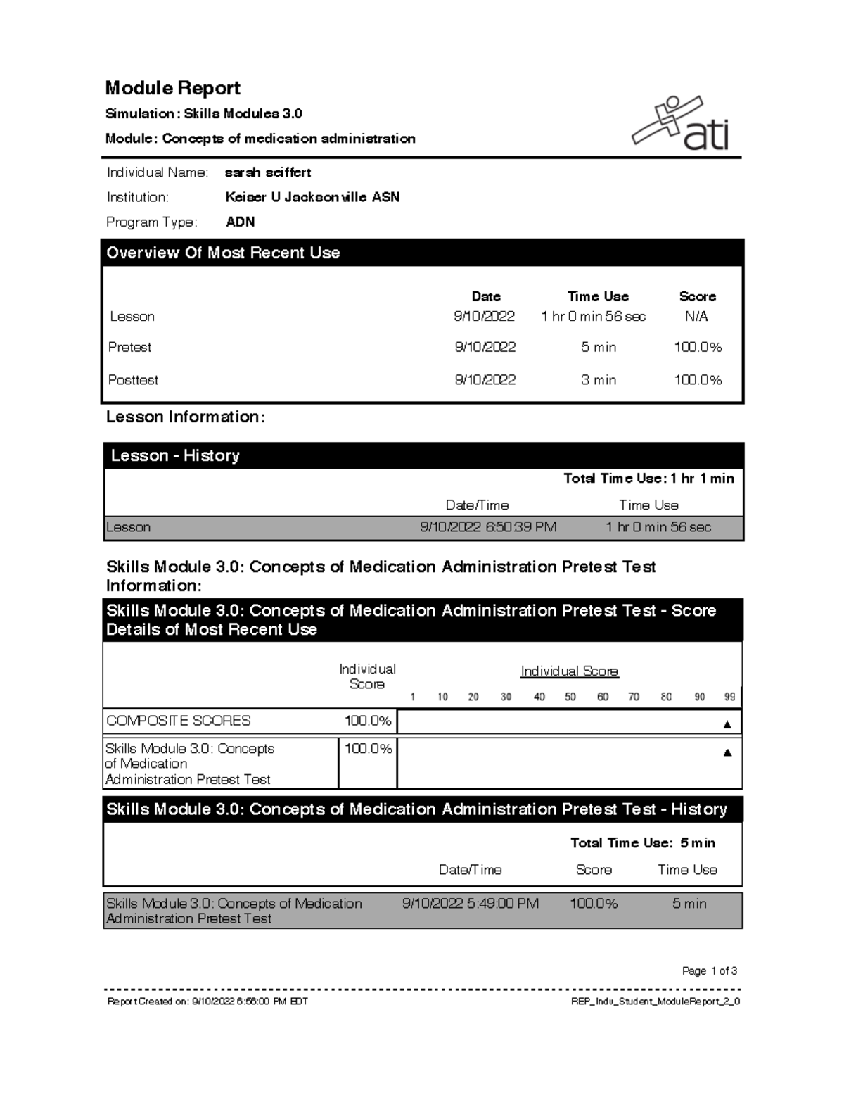 Report Concepts of Medication Administration - Module Report Simulation ...