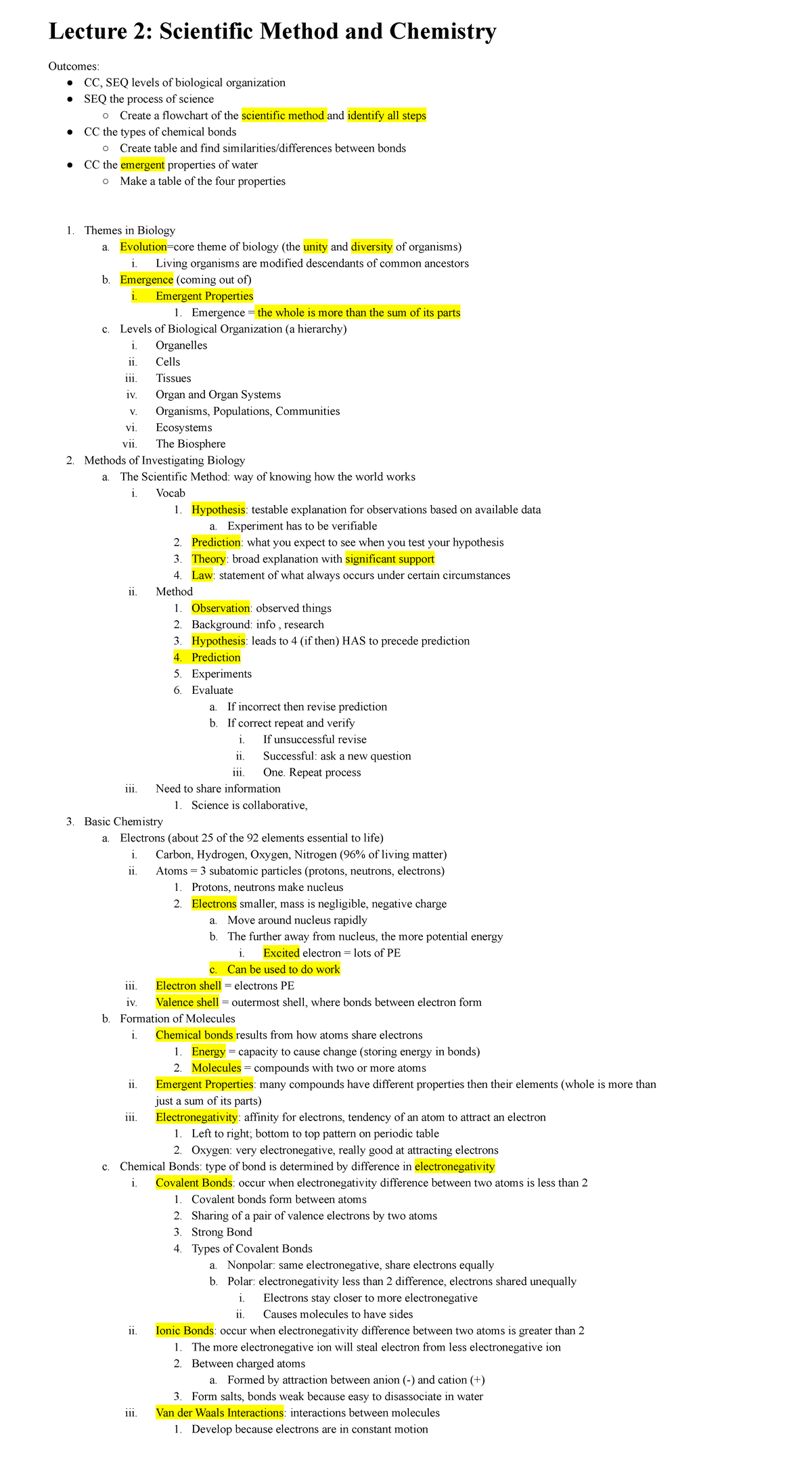 Lecture 2-Scientific Method and Chemistry - Lecture 2: Scientific ...