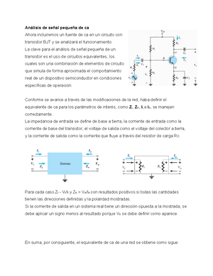 Analisis corriente alterna y modelo re - de de ca Ahora incluiremos un  fuente de ca en un circuito - Studocu