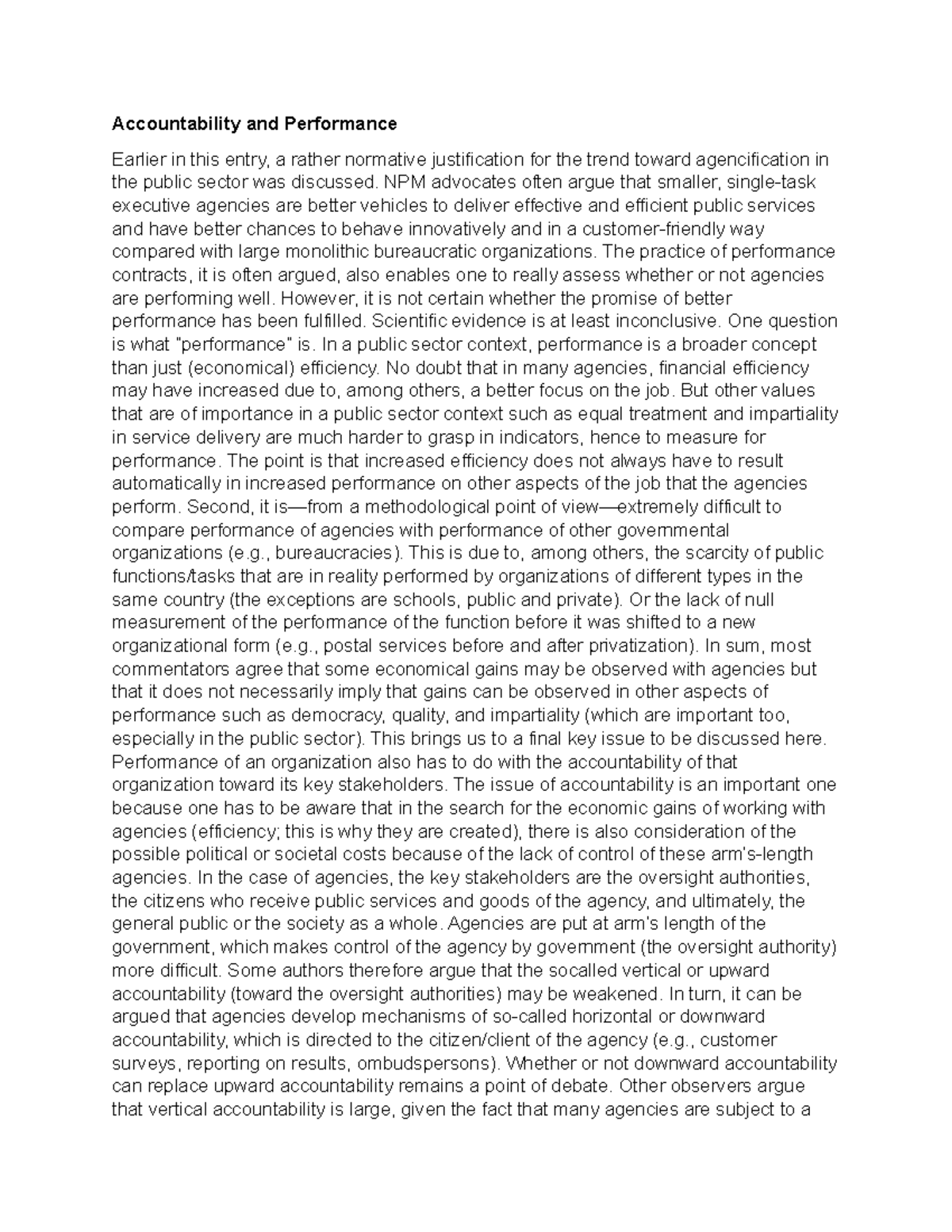 Accountability and Performance - Accountability and Performance Earlier ...
