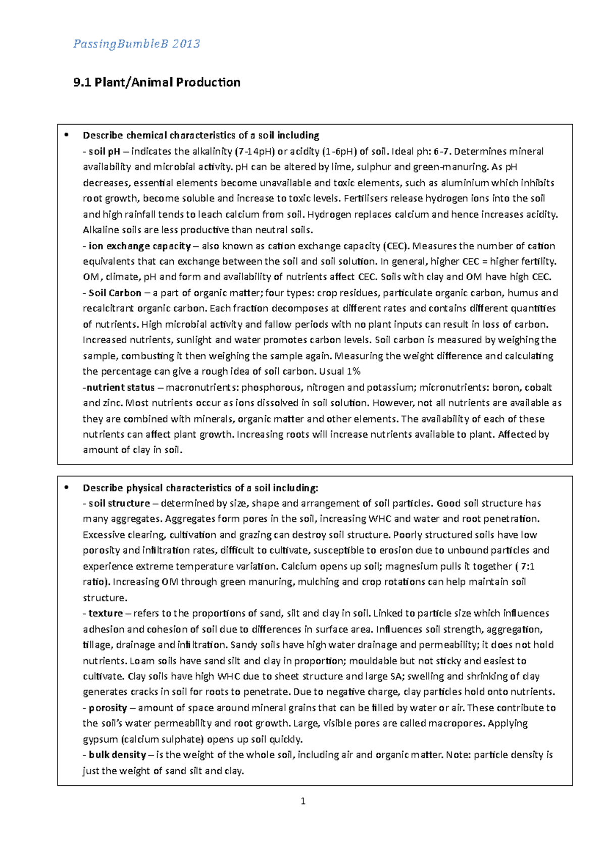 Agriculture Notes - Plant Animal Production - Studocu