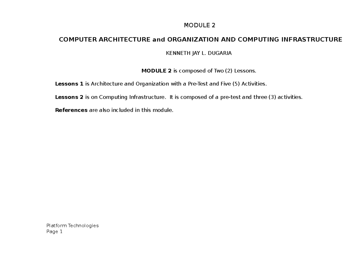 Module 2 - MODULE 2 COMPUTER ARCHITECTURE and ORGANIZATION AND ...