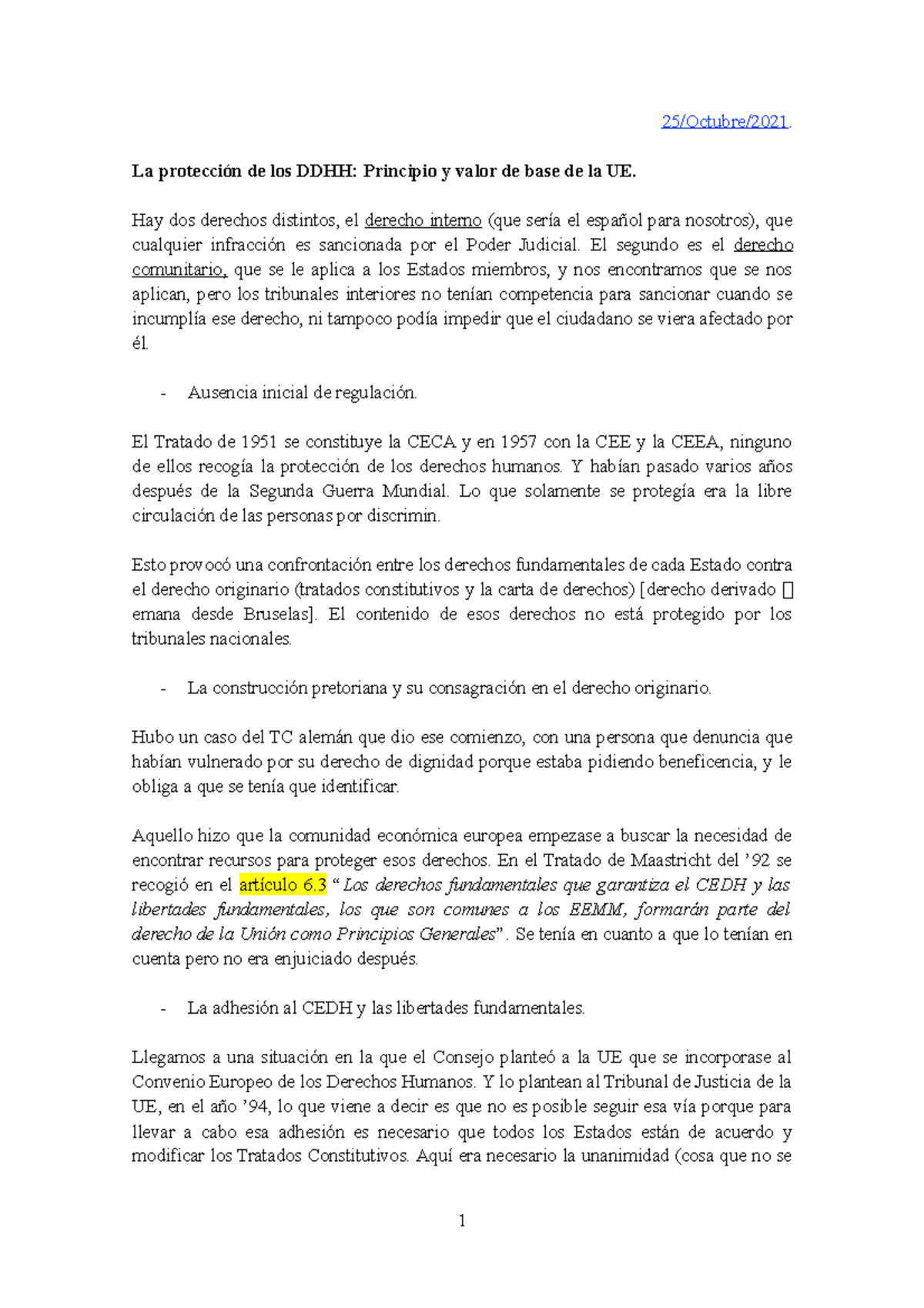 Apuntes Valerie-DDHH - 25/Octubre/2021. La Protección De Los DDHH ...