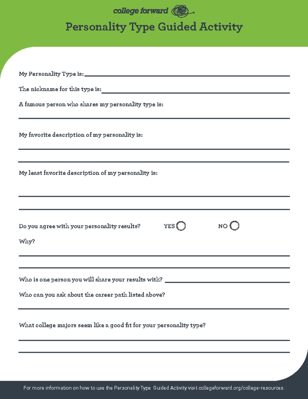 Guided Personality Type Activity - Personality Type Guided Activity For ...