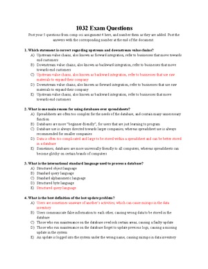 Excel notes - Computer Science 1032 Notes Excel constant entry that ...